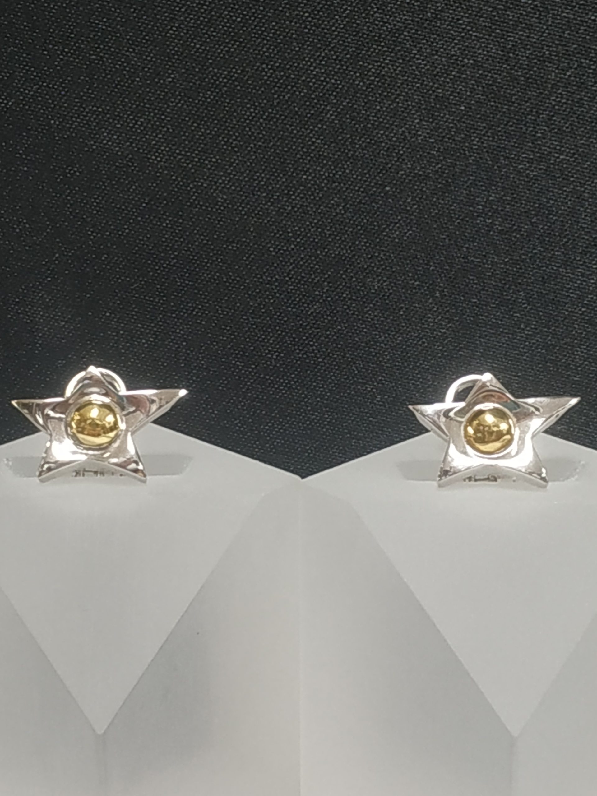 Pendientes Oro 18K Estrella Bicolor
